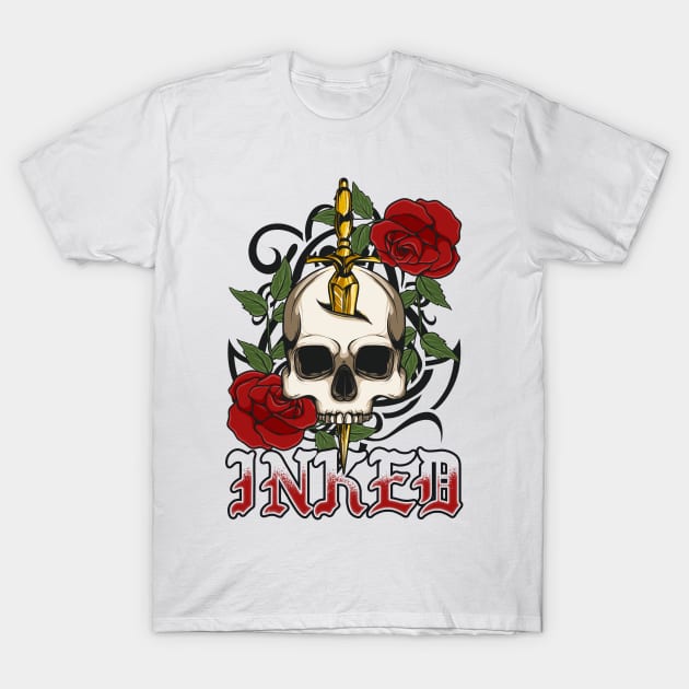 Inked Tattooed Tattoo Lovers & Tattoo Artists T-Shirt by theperfectpresents